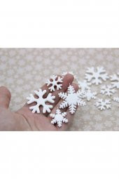 Mini Beyaz Kar Taneleri Simli Eva Ağaç Ve Hediye Süsü 6x6cm 6lı - 3