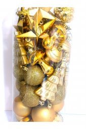 Mega Büyük Boy Gold Karışık Yılbaşı Süsü 44 Parça - 2