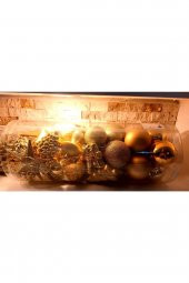 Mega Büyük Boy Gold Karışık Yılbaşı Süsü 44 Parça - 3