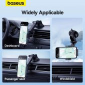Baseus Vantuzlu Teleskopic Uzayıp Kısalan Ön Cam Ve Torpido Üzeri Araç Tutucu Araç Telefon Tutucu - 5