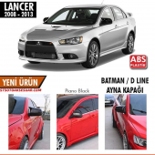 Mitsubishi Lancer 2008-2013 Uyumlu Batman Yarasa Ayna Kapağı Piano Black Abs Plastik thumbnail 2