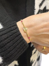 Kalpli Yakut Taşlı Günlük Dorika Altın Bileklik - 2