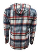 Ronex R01726 Erkek Oduncu Kapüşonlu Düğmeli Ekose Çizgili Kareli Gömlek - 6