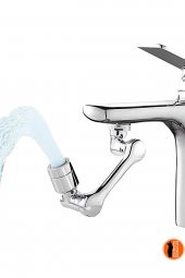 1080 Derece Dönebilen Krom Renk Musluk Ucu, Tasarruflu Musluk Başlığı - 1