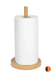 Bambu Yuvarlak Kağıt Havluluk, Rulo Kağıt Havlu Tutacağı, Dekoratif Peçetelik - 2