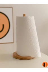 Bambu Yuvarlak Kağıt Havluluk, Rulo Kağıt Havlu Tutacağı, Dekoratif Peçetelik - 3