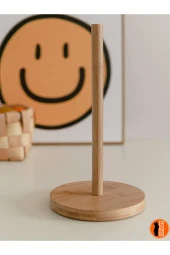 Bambu Yuvarlak Kağıt Havluluk, Rulo Kağıt Havlu Tutacağı, Dekoratif Peçetelik - 4