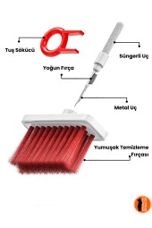 5 Fonksiyonlu Bluetooth Airpods Kulaklık, Klavye Telefon Kamera Bilgisayar Temizleme Fırçası - 1