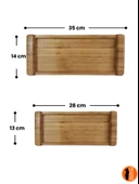 2 Adet Bambu Sunum Tepsisi, Servis Tabağı - 7