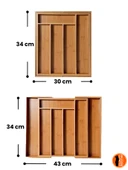 Bambu Ayarlanabilir Çekmece İçi Ölçü Ayarlı Kaşıklık 5-7 Bölmeli, Organizer - 5