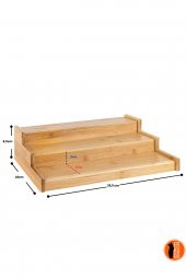 3 Katlı Bambu Stand Organizer, Baharatlık Düzenleyici - 4