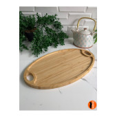 Bambu Oval Sunum Tepsisi, Kahvaltı Tabağı, Kahvaltı Sunum, Kahve Sunum , Çay Tepsisi - 1