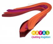 Hayal Turuncu, Fuşya, Kırmızı ve Koyu Kırmızı 400 Adetli Quilling Kağıdı thumbnail 2