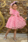 İri Puanlı Dantel Kız Çocuk Elbise - 11