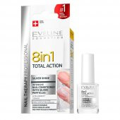 Eveline 8 in 1 Total Action Silver Shine Nail Conditioner 12ml | Tırnak Bakımı - 1