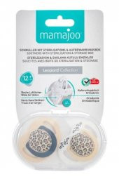 Mamajoo Yalancı Emzik 12 Ay+ Leopard Desenli Ortodontik | 2 Adet - 1