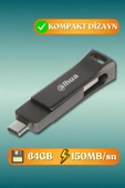 Dahua 64GB OTG USB3.2 Metal USB Bellek P629 Titan Gri - 1