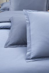 Solid Fancy Stripe Poplin Nevresim Takımı King Size V4 - 3