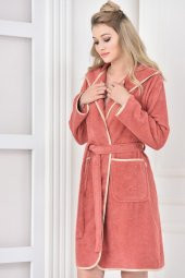 Organik Pamuk Bornoz Ecosoft Kadın Somon M - 1