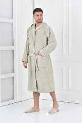 100 Organik Bornoz Ecosoft Erkek Bej Xxl - 1