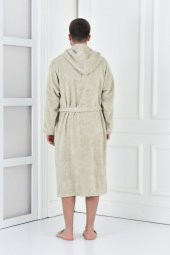 100 Organik Bornoz Ecosoft Erkek Bej Xxl - 2