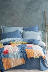 Modern Çift Kişilik Nevresim Takımı Cosy Mavi - 1