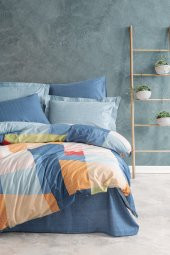 Modern Çift Kişilik Nevresim Takımı Cosy Mavi - 2