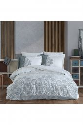 Irene Gri - Poplin Çift Kişilik Nevresim Takımı - 2