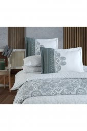 Irene Gri - Poplin Çift Kişilik Nevresim Takımı - 3