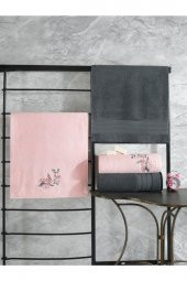 Colorful Hamam Seti 4 Lü Havlu Antrasit-açık Pembe - 1