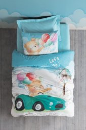Junior Tek Kişilik Lastikli Çarşaflı Nevresim Takımı Buddy Mavi - 1