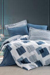 Modern Tek Kişilik Nevresim Takımı Solito Indigo - 1