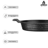 Amboss Daisy 3 Parça Döküm Yanmaz Yapışmaz Omlet (sahan) Seti thumbnail 1