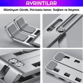 UpWay 6 Ayarlanabilir Kademeli Masaüstü Alüminyum Ergonomik Kaydırmaz Macbook Notebook Standı - 5