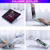 UpWay 6 Ayarlanabilir Kademeli Masaüstü Alüminyum Ergonomik Kaydırmaz Macbook Notebook Standı - 7