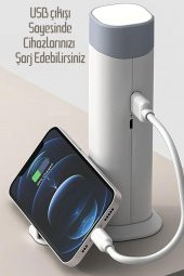 4in1 Şarjlı Masa Lambası Powerbank Özellikli Telefon Standlı Kamp El Feneri Çalışma Okuma Işığı 975 - 3