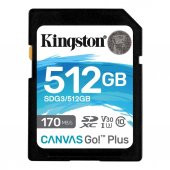 Kingston SDG3-512GB 512GB SDXC Canvas Go Plus 170R C10 UHS-I U3 V30 Hafıza Kartı - 1