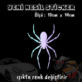 örümcek spider oto sticker  2 adet Hologram model Motosiklet kask atv laptop cam uyumlu - 1