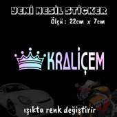 kraliçem taclı oto sticker 2 adet  Hologram model Motosiklet kask atv laptop cam uyumlu - 1