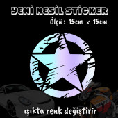 old star askeri yıldız  2 adet motosiklet depo yanı oto sticker Hologram model Motosiklet kask atv laptop cam uyumlu - 1