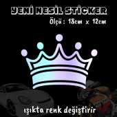 Kral tacı oto sticker  2 adet Hologram model Motosiklet kask atv laptop cam uyumlu - 1