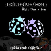 uğur böceği oto sticker  2 adet Hologram model Motosiklet kask atv laptop cam uyumlu - 1