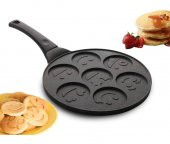 granit pankek tavası 28 cm gülen yüz emojili pankek tavası - 1