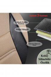 Citroen C1 Uyumlu Özel Tasarım Oto Koltuk Kılıfı Seti Smart B - 5
