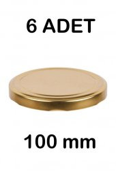6 Adet 10cm Metal Kavanoz Kapağı Gold - 1