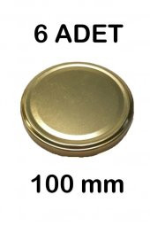 6 Adet 10cm Metal Kavanoz Kapağı Gold - 2