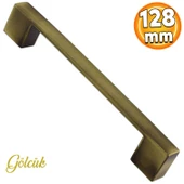 Gölcük Düz Metal Eskitme Antik Sarı 128 mm Mobilya Mutfak Çekmece Dolap Dolabı Kulpu Kulbu Kulpları - 1