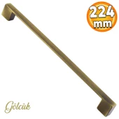 Gölcük Düz Metal Eskitme Antik Sarı 224 mm Mobilya Mutfak Çekmece Dolap Dolabı Kulpu Kulbu Kulpları - 1
