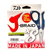 Daiwa J-Braid 150m 8x Açık Yeşil Örgü İp Misina (Makas Hediyeli) - 1