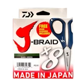 Daiwa J-Braid 150m 8x Koyu Yeşil Örgü İp Misina (Makas Hediyeli) - 1